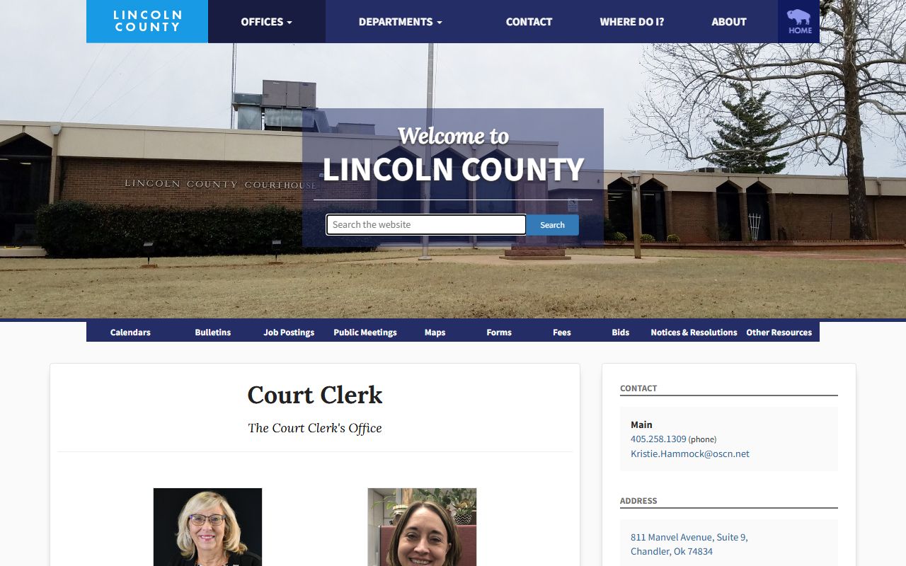 Lincoln County court dockets help on the Court Clerk page with Cindy Kirby