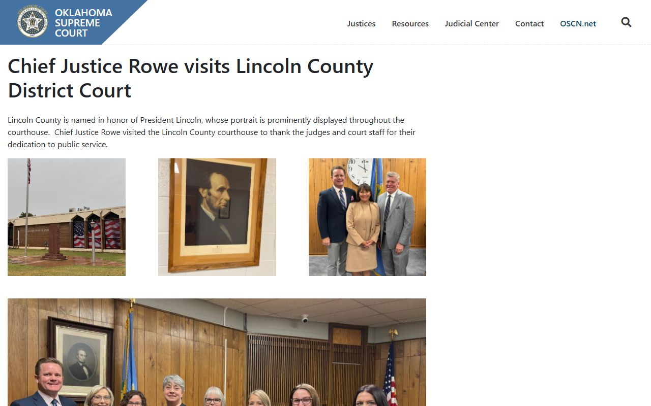 Oklahoma Supreme Court news item on Lincoln County District Court records